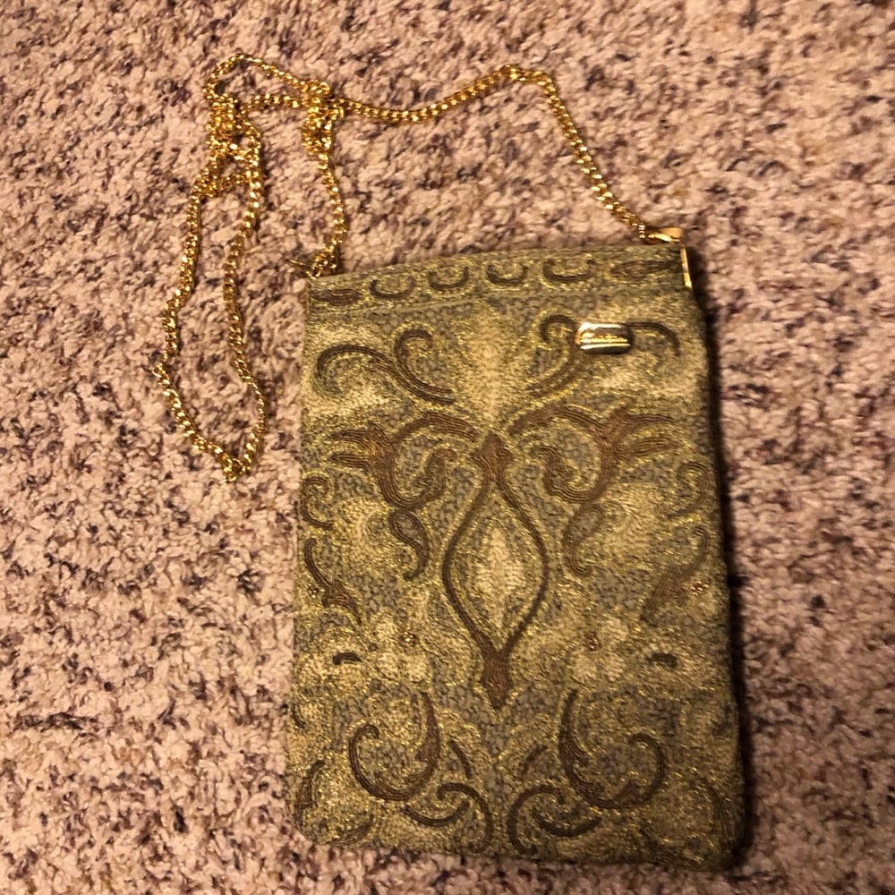 Christina Golden Embroidered Embellished Evening